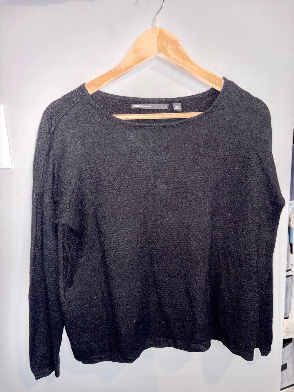Only Black Crewneck Lightweight Sweater